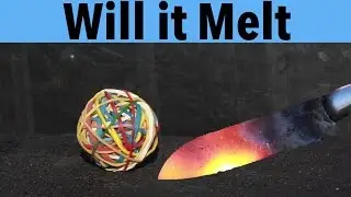 EXPERIMENT Glowing 1000 Degree Knife VS Rubber Band Ball