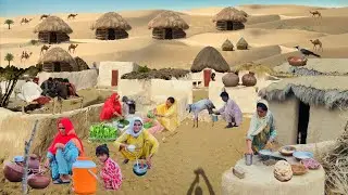 Ancient Desert Village Life pakistan | Desert Village Food | Village Women routine in Desert