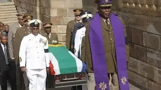 Nelson Mandela's coffin arrives at Union Buildings, Pretoria