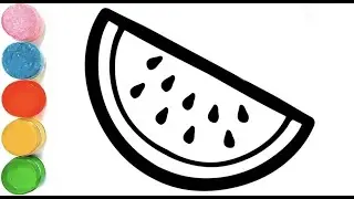 How To Draw a Cute Watermelon 🍉 Drawing | Watermelon Fruit Drawing | Watermelon Slice drawing