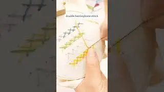 Double Herringbone Stitch🧵✨ #EmbroideryDIY #EmbroideryBasics #StitchTutorial