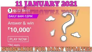 Amazon quiz time| Daily quiz time | Answer & win ₹10000