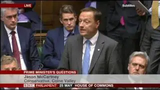 BBC Parliament Coverage of Jason McCartney at Prime Minister's Questions (May 25th, 2016)