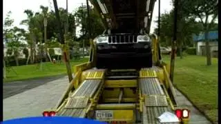 Разгрузка открытого автомобильного транспорта