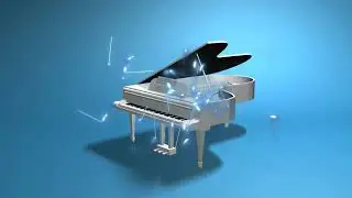 Grand Piano, Music Notes, No Copyright, Copyright Free Video, Motion Graphics, Background Video