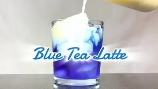 Blue Tea Latte 💙 Iced Butterfly Pea Flower with Vanilla Cold Foam