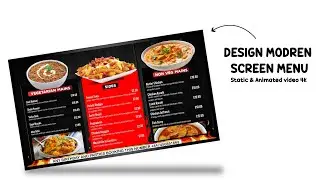 Design Restaurants TV Screens Menu || How to make Restaurant Food Menu
