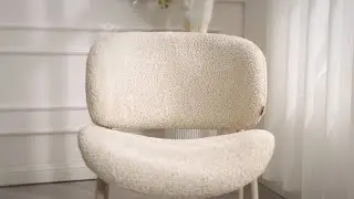 Chaise de Salle &agrave; Manger Hadley [Lot de 2] [Beige] [Tissu Bouclette]