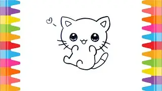 How to Draw Cute Little Kitten | Cute Easy Drawings
