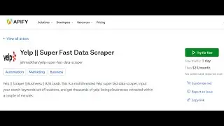 Yelp || Apify Businesses Scraper Data Extractor