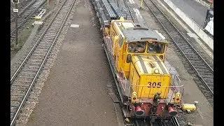 ArcelorMittal steel beams shifted by CFL Cargo train at Belval