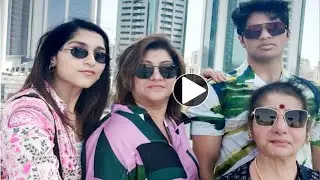 kannada actor malashree ramu in Dubai with her family son,daughter and mother