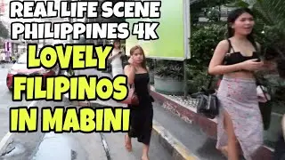 LOVELY FILIPINOS IN MABINI STREET ERMITA TO MALATE MANILA WALKING TOUR IN PHILIPPINES 4K