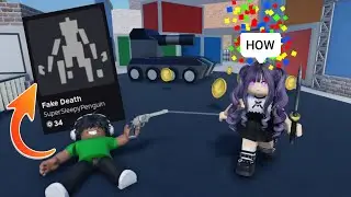 Trolling With FAKE DEAD EMOTE In MM2...