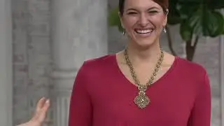 LOGO by Lori Goldstein Solid Swing Top w/ Front and Back V-Necks on QVC