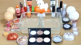 WHITE 🐇vs ORANGE 🐇SLIME🐇 Mixing makeup and gliter in🐇to Clear🐇 Slime Satisfying🐇 Slime Videos city 🐇