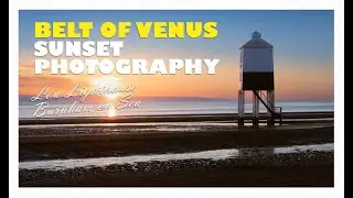 Photographing Low Lighthouse in Somerset During Sunsets Belt of Venus Glow