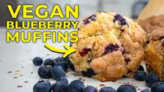 The best VEGAN Blueberry Muffin | Egg Free Double Bake