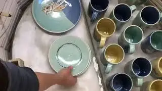 Unloading a full glaze kiln with Maria Andrade Troya Pottery