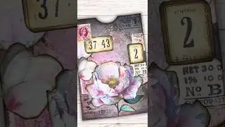 Mixed Media Journal Pocket with Distress Inks & Peonies