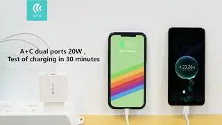 Devia - 20W Dual Type C Power Delivery & Qualcomm 3-Pin UK Charging Plug - White