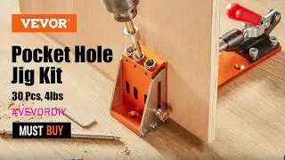 VEVOR 30 Pcs Pocket Hole Jig Kit, Dual Scale Marks for DIY Carpentry Projects