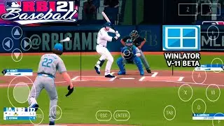 R.B.I.Baseball 21 pc gameplay on mobile phone Winlator emulator V-11 beta tested on snapdragon 865 !