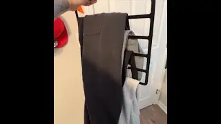 Velvet 5 Tier Space Saving Pants Hangers Demo