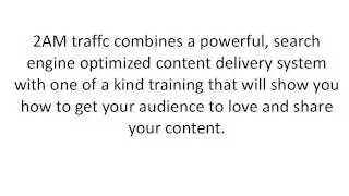2am Traffic Promotional Video