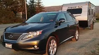 2010 Lexus RX 350 towing RV to Crescent, CA April 2021