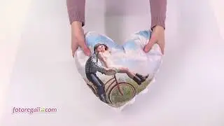 Cuscino cuore in raso - Fotoregali.com