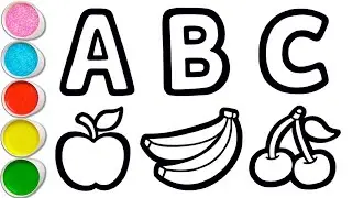 How to draw easy cute fruit drawing with abc|painting andcolouringforkids|easydraw stepbystepforkids
