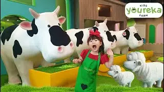 Подари корову милые овечьи куриные и верховые лошади на детской ферме Youreka