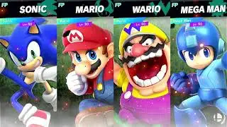 Super Smash Bros Ultimate Amiibo Fights Request Sonic v Mario v Wario v Mega Man