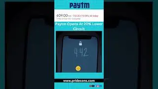 Paytm opens at 20% lower circuit || Pride Tradig
