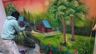 #Fine Art Work || #Wall Painting Work || #3D Art Work #youtubeshorts #finearts 