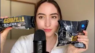 ASMR Trying GODZILLA Cream Puff and Eclair 🦖 (eating sounds)
