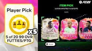 x5 GUARENTEED 5 OF 20 99 OVERALL FUTTIES PICKS!!