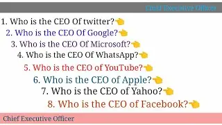 Ceo of some Famous Companies || [Current affairs 2021]