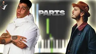 Morat, Duki - París | Instrumental Piano Tutorial / Partitura / Karaoke / MIDI