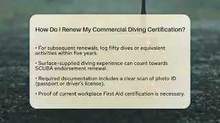 How Do I Renew My Commercial Diving Certification? - High Stakes Jobs