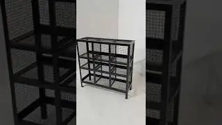 Vintage Industrial Design Iron Mesh Shoe Rack