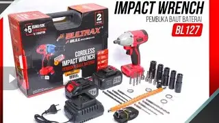 BULL Mesin Bor Baterai Impact Wrench Brushless Cordless Impact 2 Baterai Torsi Besar BL127