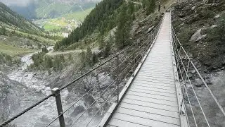 Sulden am Ortler 2023, Wasserfall und H&auml;ngebr&uuml;cke
