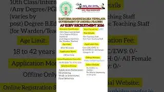 AP KGBV RECRUITMENT  🚨 2026 | #government #education #andhrapradesh #10thpassjob #educationalvideos