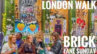 Brick Lane Sunday Market | London Walking Tour |East London - August 2021 [4K HDR]