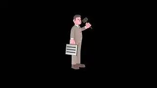 3D Cartoon Lawyer Turntable | Angry Attorney with Gavel & Briefcase