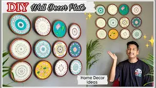 DIY Wall Decor Plates😱/Terracotta Wall Decor Plate Ideas/Trendy wall makeover #diy #walldecorplates