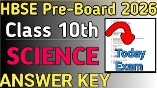 Class 10th Science Pre-Board Today Exam Paper Solution/Answer key January 2026 #hbse #scienceclass10