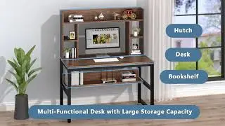 Tribesigns Computer Desk with Hutch